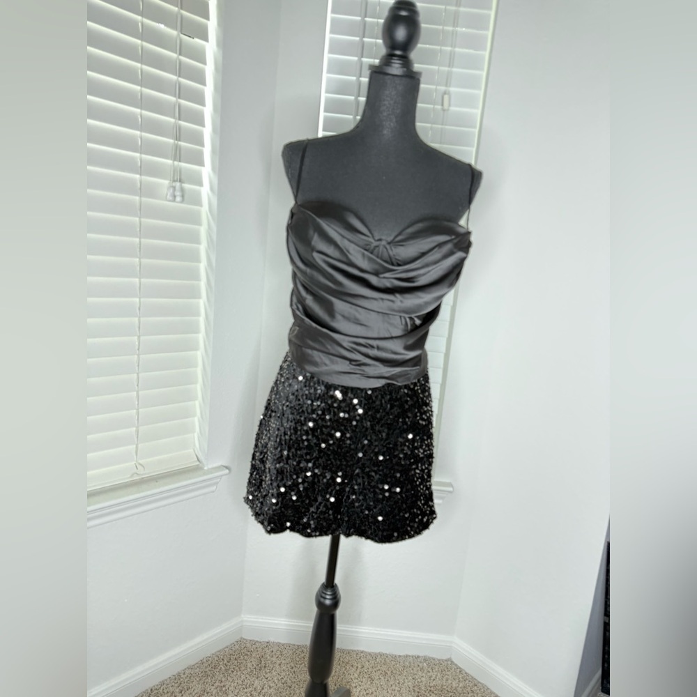Fashion Nova Black Sequin Jumpsuit